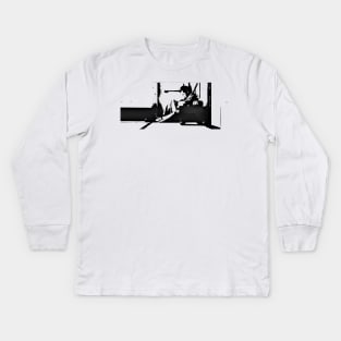 sleepy samurai Kids Long Sleeve T-Shirt